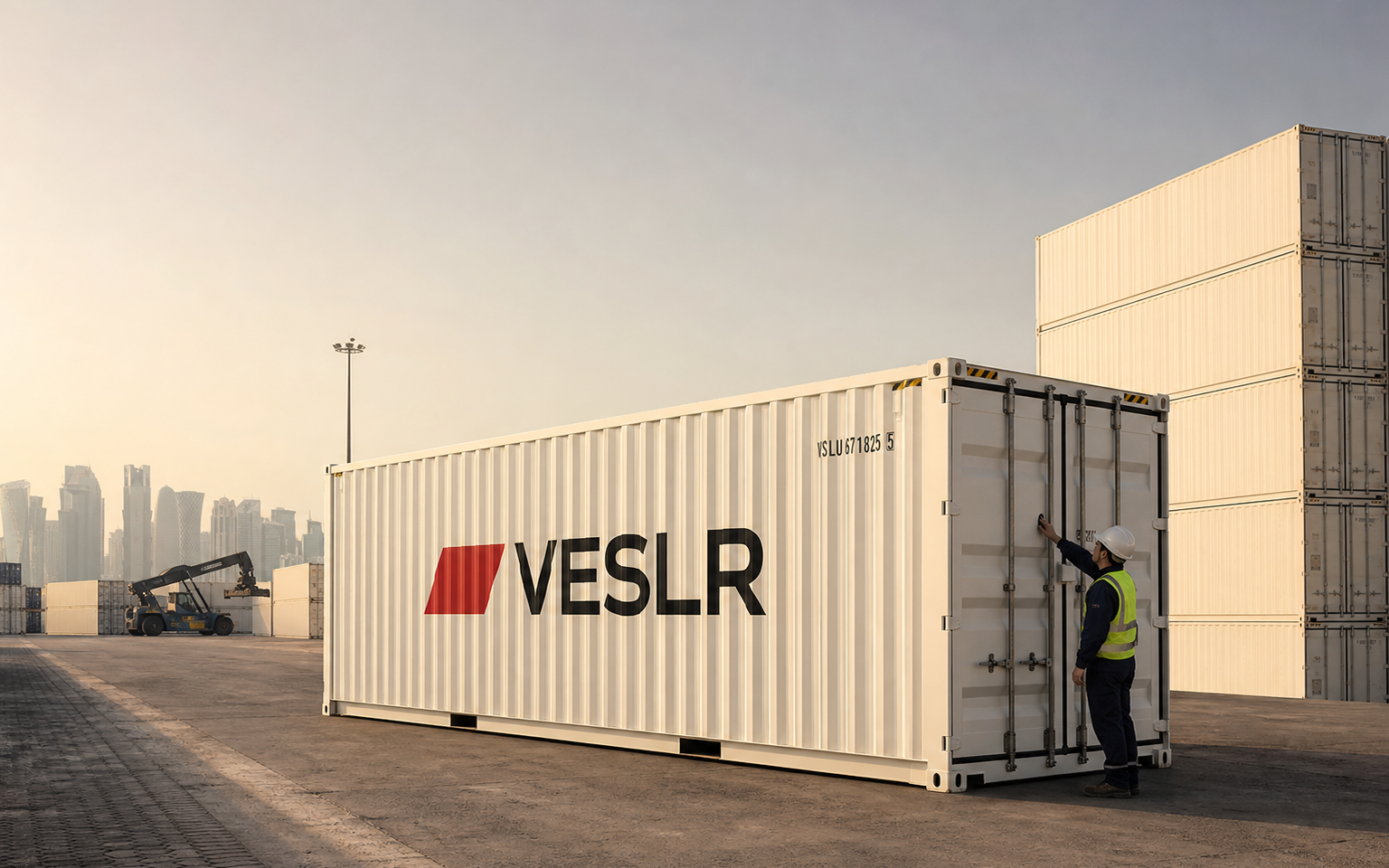 Connected Gulf container ports and regional logistics routes at dusk