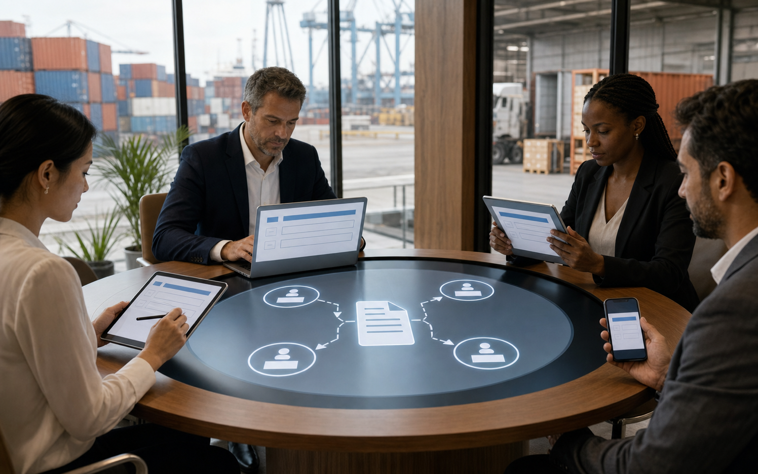 Shipper, carrier, bank and consignee exchanging structured bill of lading data