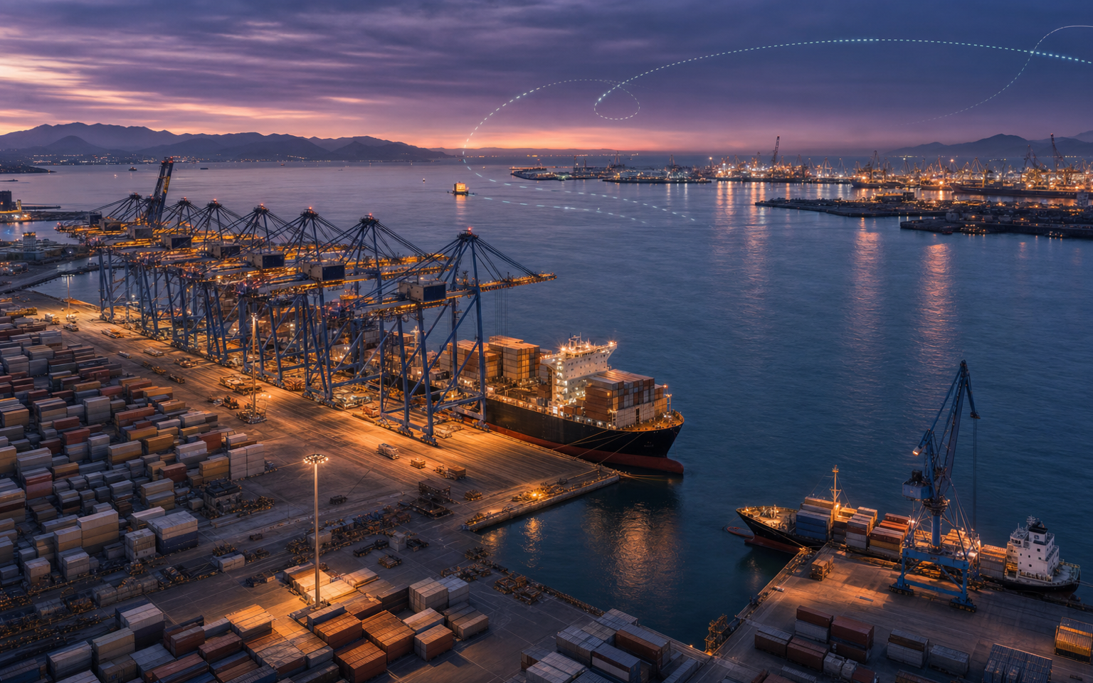 Container transshipment hub inside and outside the European Economic Area