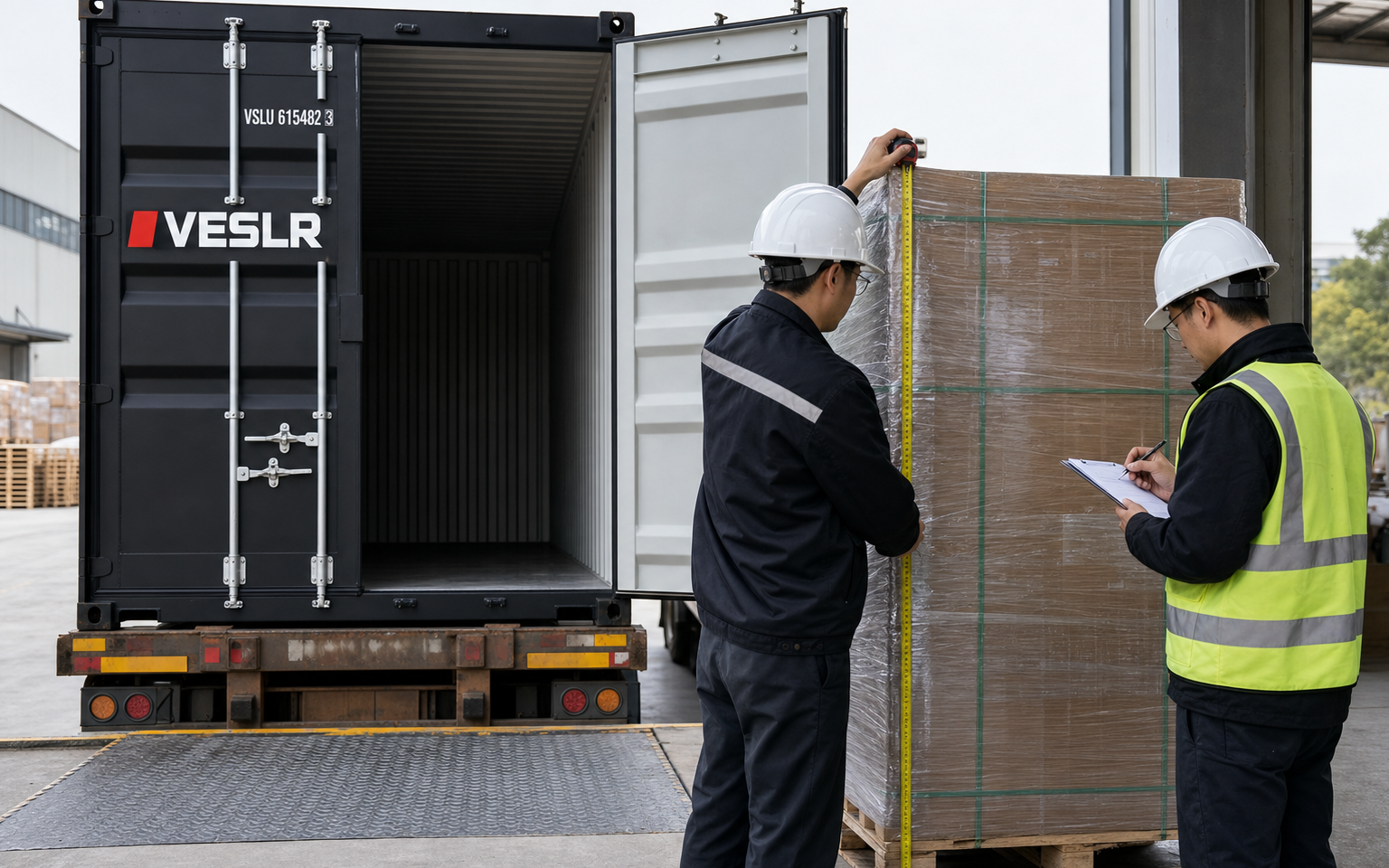 Buyer comparing carton dimensions and packing details with a China supplier before the first shipment