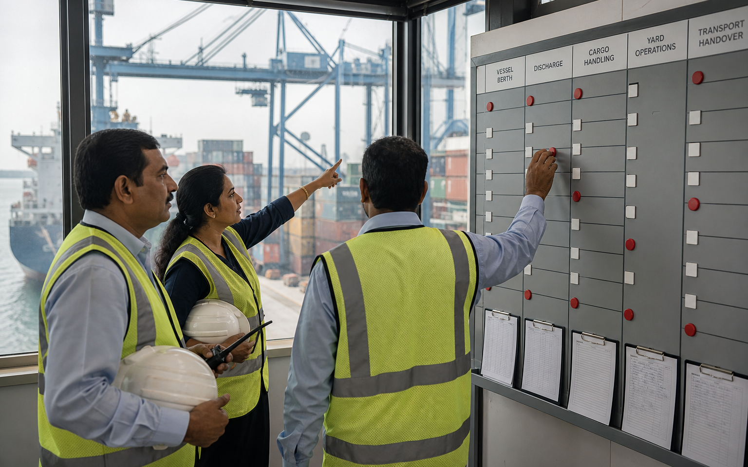 Indian port operations dashboard separating cargo throughput from shipment milestones