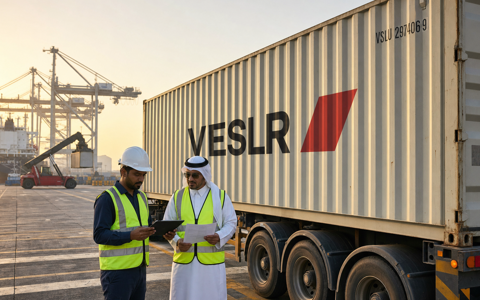 Indian export containers moving from an industrial cluster toward a major port