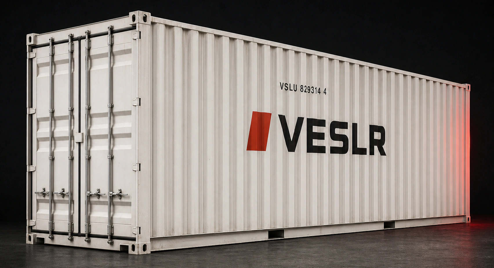 VESLR-branded red high-cube container VSLU 829314 4